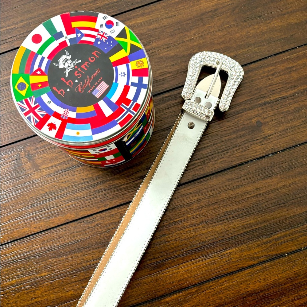 Authentic White BB Simon Belt